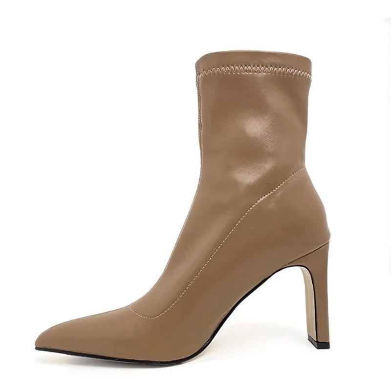 Bottines fines à talons hauts pour femmes, chaussures de style urbain pour dames, printemps automne