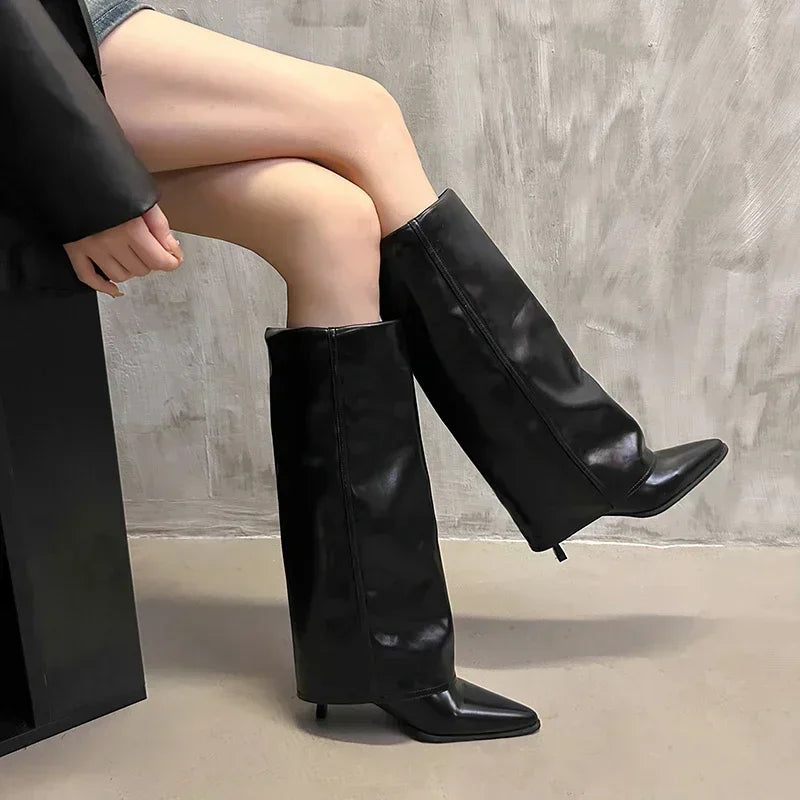 Bottes pointues à talon aiguille pour femmes, nouveau style de mode printemps et automne 2025