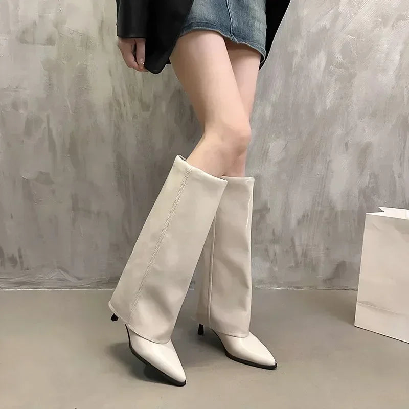 Bottes pointues à talon aiguille pour femmes, nouveau style de mode printemps et automne 2025